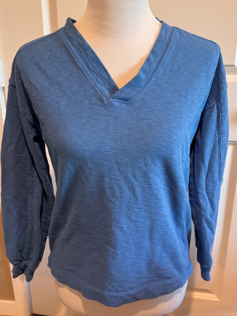 Fat Face Women’s V-Neck Long Sleeve Top - Blue, 6